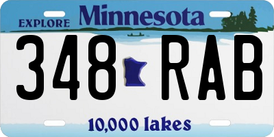 MN license plate 348RAB