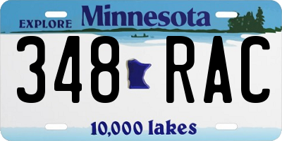 MN license plate 348RAC