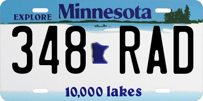 MN license plate 348RAD