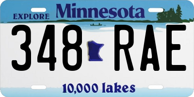 MN license plate 348RAE