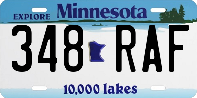 MN license plate 348RAF