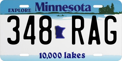 MN license plate 348RAG