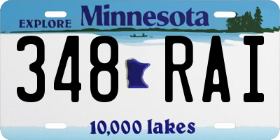 MN license plate 348RAI