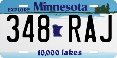 MN license plate 348RAJ