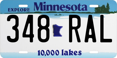MN license plate 348RAL