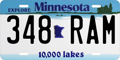 MN license plate 348RAM