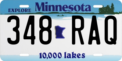MN license plate 348RAQ
