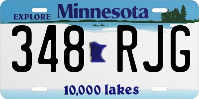 MN license plate 348RJG