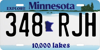MN license plate 348RJH