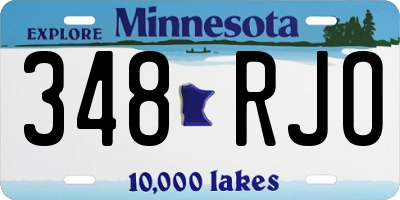 MN license plate 348RJO