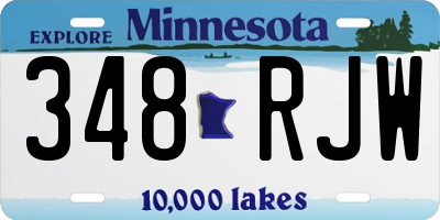 MN license plate 348RJW