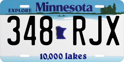 MN license plate 348RJX