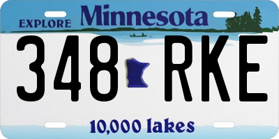 MN license plate 348RKE