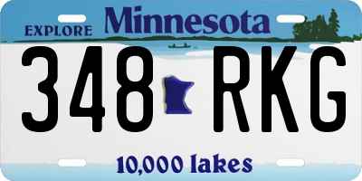 MN license plate 348RKG