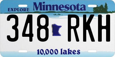 MN license plate 348RKH