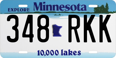 MN license plate 348RKK