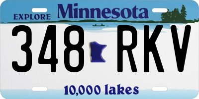 MN license plate 348RKV