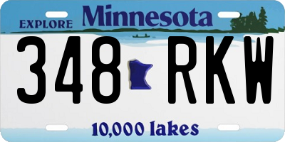 MN license plate 348RKW
