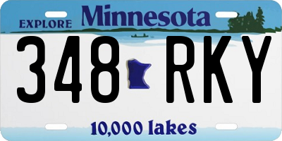 MN license plate 348RKY