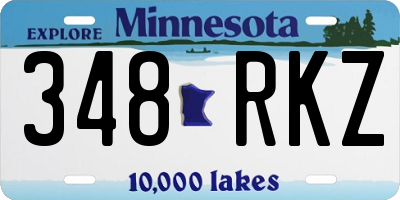MN license plate 348RKZ