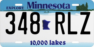 MN license plate 348RLZ