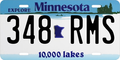 MN license plate 348RMS