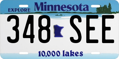 MN license plate 348SEE