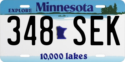 MN license plate 348SEK