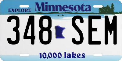 MN license plate 348SEM