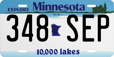 MN license plate 348SEP
