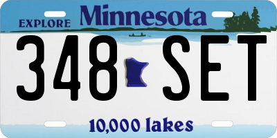 MN license plate 348SET
