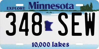 MN license plate 348SEW