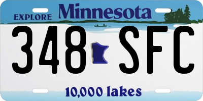MN license plate 348SFC