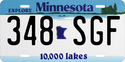 MN license plate 348SGF