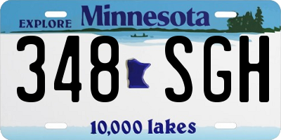 MN license plate 348SGH