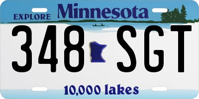 MN license plate 348SGT