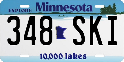 MN license plate 348SKI