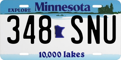 MN license plate 348SNU