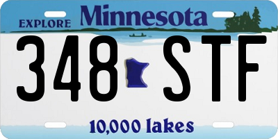 MN license plate 348STF