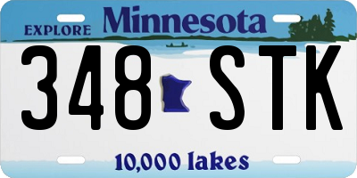 MN license plate 348STK