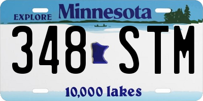 MN license plate 348STM