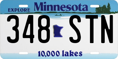 MN license plate 348STN