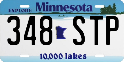 MN license plate 348STP