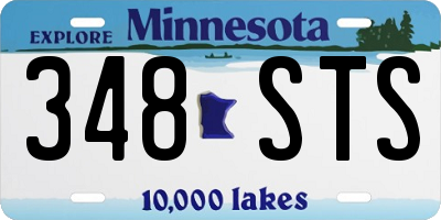 MN license plate 348STS