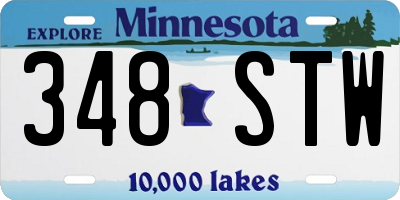 MN license plate 348STW