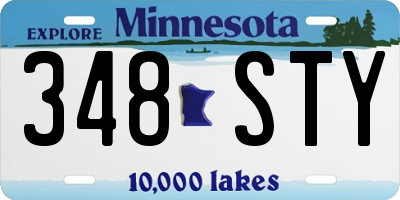 MN license plate 348STY