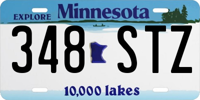 MN license plate 348STZ