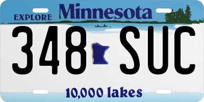 MN license plate 348SUC