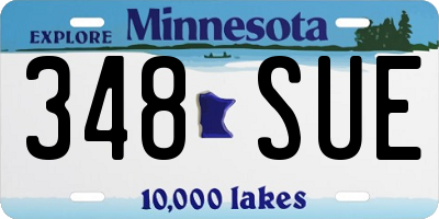 MN license plate 348SUE