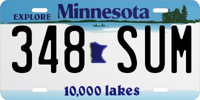 MN license plate 348SUM